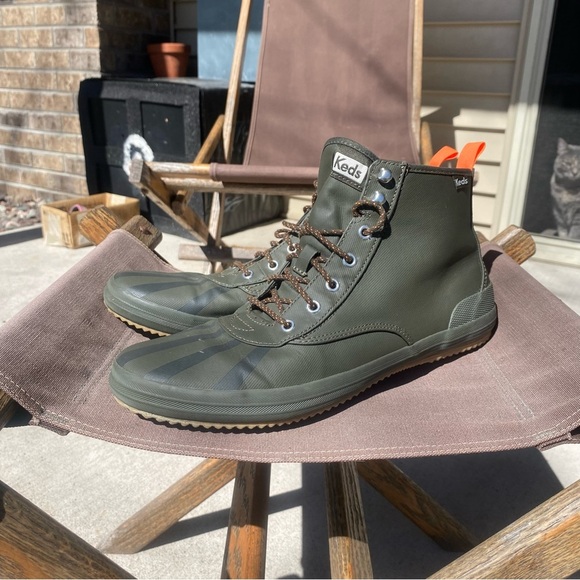 Keds Scout Splash Green Lace Up Rain Boots - Picture 1 of 6